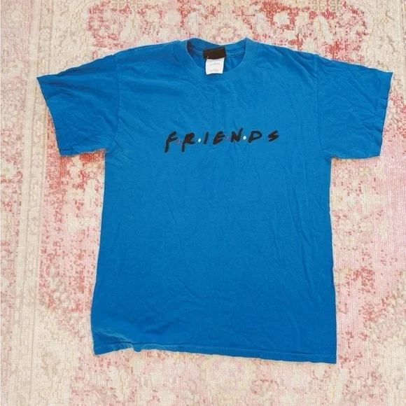 Men’s Vintage FRIENDS Blue Graphic T-Shirt - Picture 1 of 3